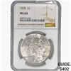 Image 1 : 1935 Silver Peace Dollar NGC MS62