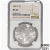Image 1 : 1881-S Morgan Silver Dollar NGC MS63