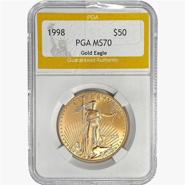 1998 $50 American 1oz. Gold Eagle PGA MS70