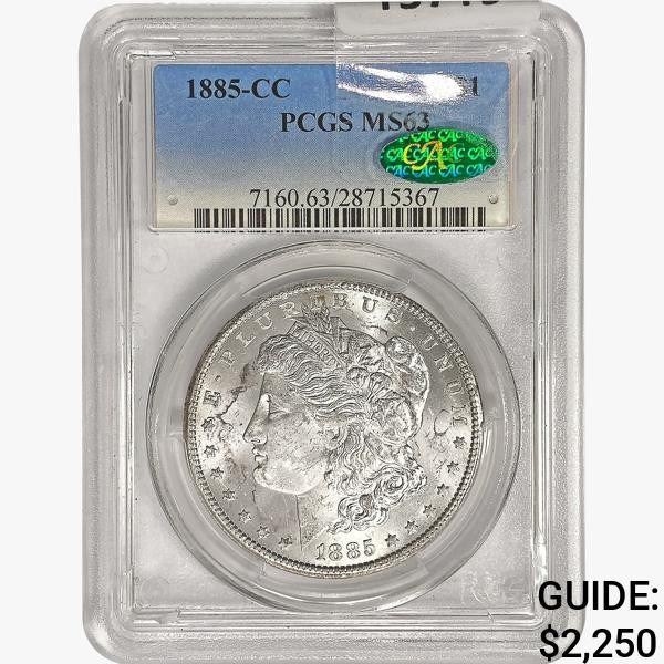 1885-CC CAC Morgan Silver Dollar PCGS MS63