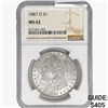 Image 1 : 1887-O Morgan Silver Dollar NGC MS62
