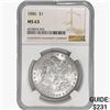 Image 1 : 1886 Morgan Silver Dollar NGC MS63