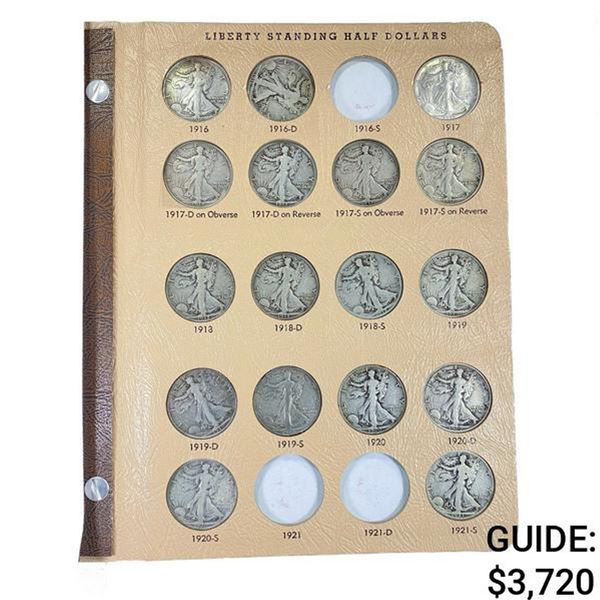 1916-1947 Walking Half Dollar Book (62 Coins)