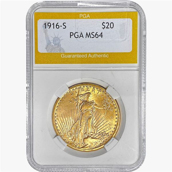 1916-S $20 Gold Double Eagle PGA MS64