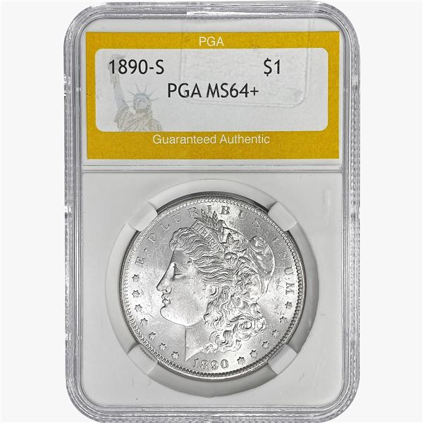 1890-S Morgan Silver Dollar PGA MS64+