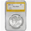 Image 1 : 1881-CC Morgan Silver Dollar PGA MS64