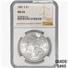 Image 1 : 1881-S Morgan Silver Dollar NGC MS65