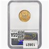 Image 2 : 1891 $5 Gold Half Eagle NGC MS61