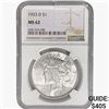 Image 1 : 1923-D Silver Peace Dollar NGC MS62