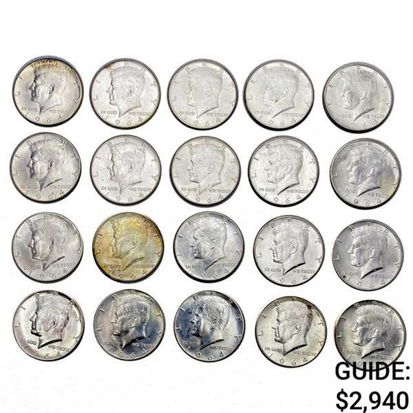 1964 Kennedy Half Dollars   (20 Coins)
