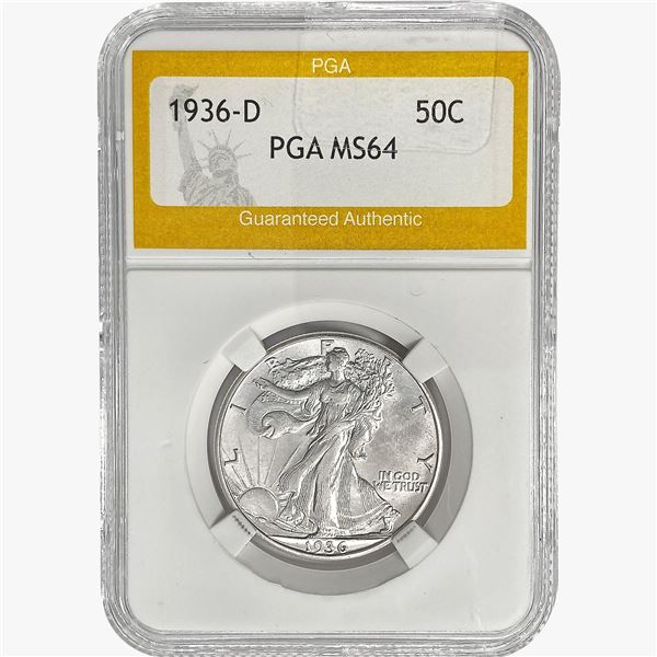 1936-D Walking Liberty Half Dollar PGA MS64