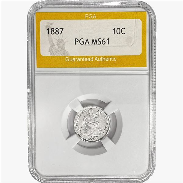 1887 Seated Liberty Dime PGA MS61