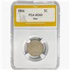 Image 1 : 1866 Shield Nickel PGA MS60 Rays