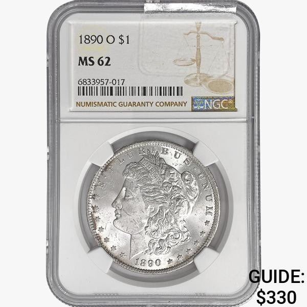 1890-O Morgan Silver Dollar NGC MS62