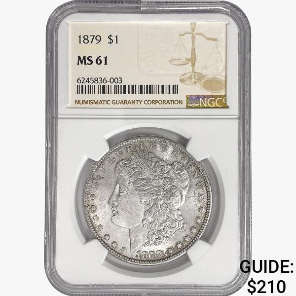 1879 Morgan Silver Dollar NGC MS61