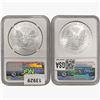 Image 2 : [2] 1995 & 2011 Silver Eagle NGC MS69/70