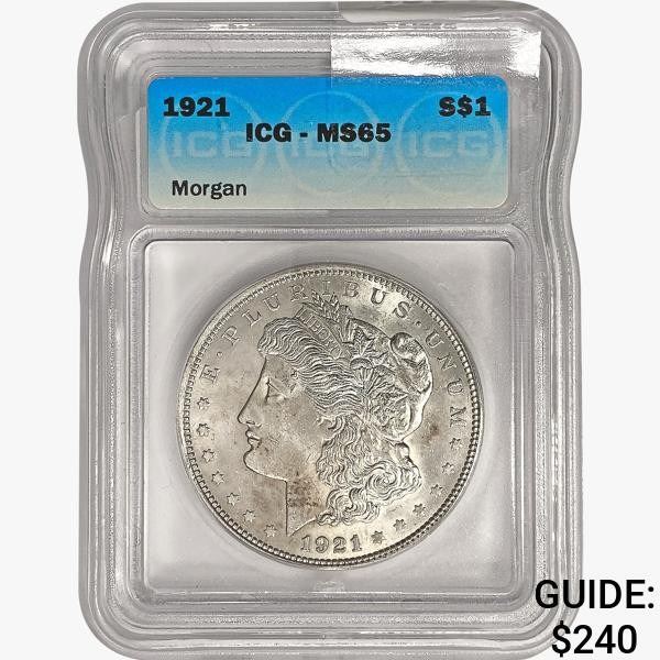 1921 Morgan Silver Dollar ICG MS65