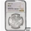 Image 1 : 1881-S Morgan Silver Dollar NGC MS64