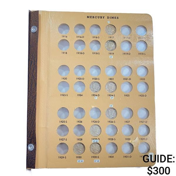 1917-1930 Mercury Dime Book (8 Coins)