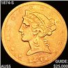 Image 1 : 1874 $5 Gold Half Eagle CLOSELY UNCIRCULATED