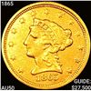 Image 1 : 1865 $2.50 Gold Quarter Eagle CLOSELY UNCIRCULATED
