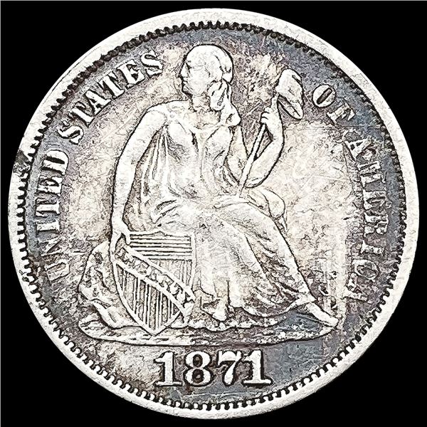 1871 Seated Liberty Dime CLOSELY UNCIRCULATED