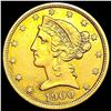 Image 1 : 1900 $5 Gold Half Eagle CLOSELY UNCIRCULATED
