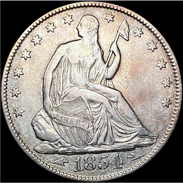 1854 Arws Seated Liberty Half Dollar CLOSELY UNCIR