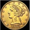 Image 1 : 1885 $5 Gold Half Eagle CLOSELY UNCIRCULATED