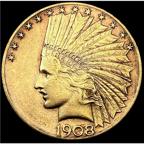 1908-D $10 Gold Eagle CLOSELY UNCIRCULATED