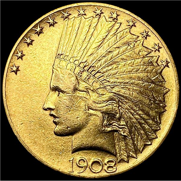 1908 $10 Gold Eagle CLOSELY UNCIRCULATED