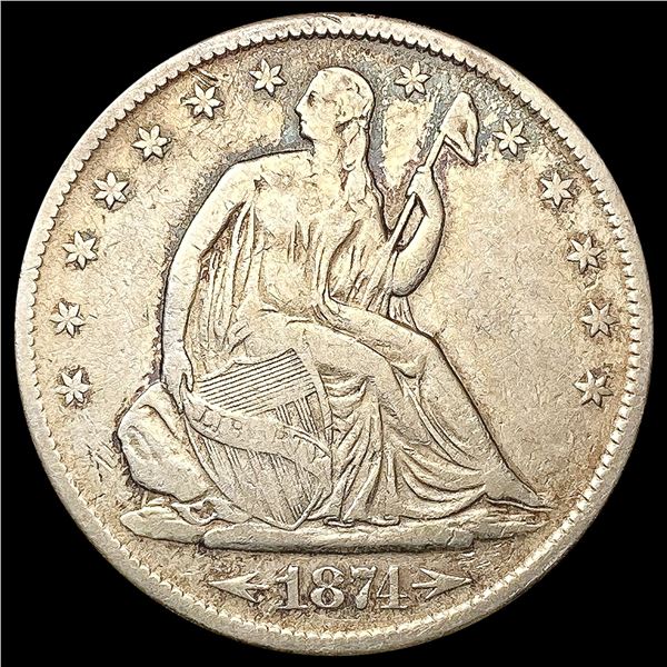 1874-S Arws Seated Liberty Half Dollar NICELY CIRC