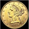 Image 1 : 1908 $5 Gold Half Eagle CLOSELY UNCIRCULATED