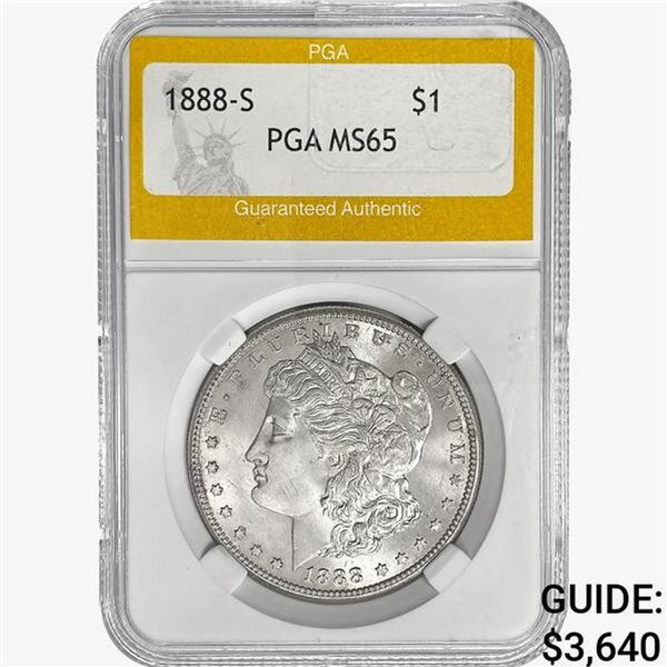 1888-S Morgan Silver Dollar PGA MS65