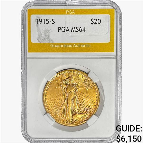 1915-S $20 Gold Double Eagle PGA MS64