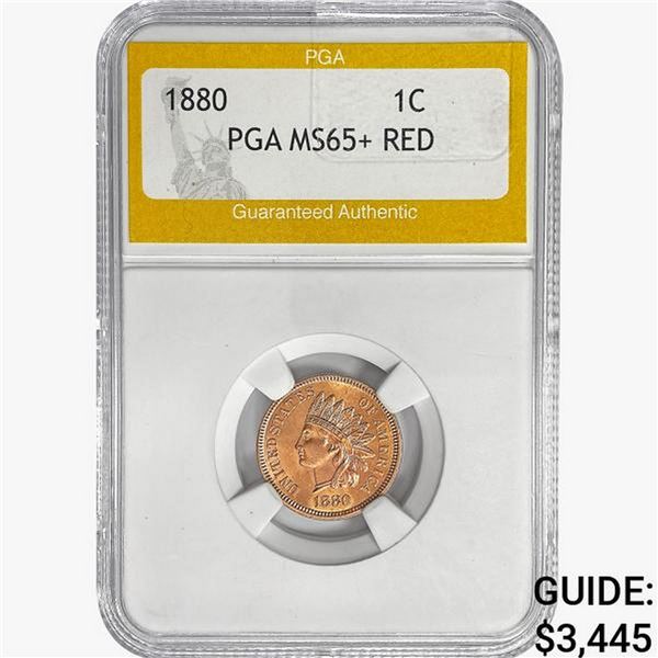 1880 Indian Head Cent PGA MS65+ RED