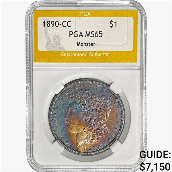 1890-CC Morgan Silver Dollar PGA MS65 Monster