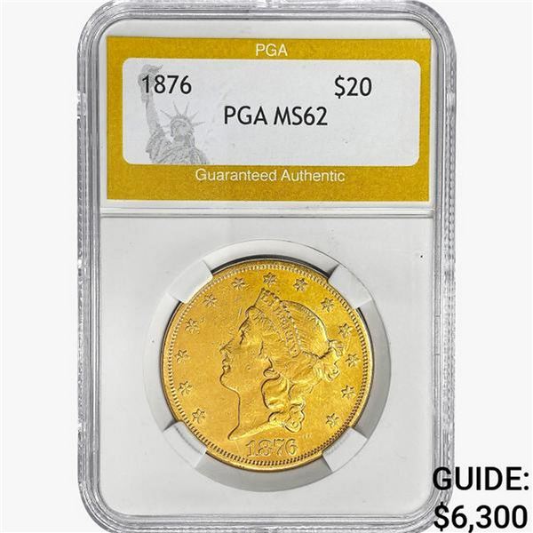 1876 $20 Gold Double Eagle PGA MS62