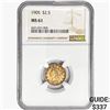 Image 1 : 1905 $2.50 Gold Quarter Eagle NGC MS61