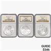 Image 1 : [3] American SILV Eagles NGC MS69 [1998, 2003, 200