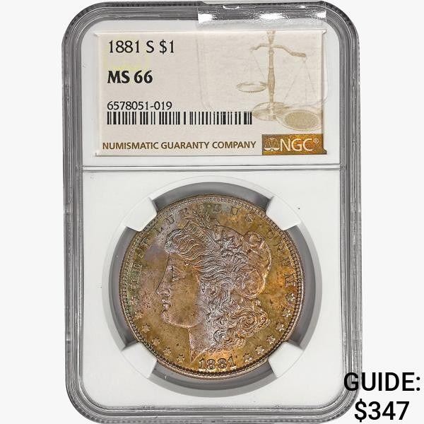 1881-S Morgan Silver Dollar NGC MS66