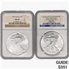 Image 1 : [2] American SILV Eagles NGC MS [1995, 2011]