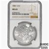 Image 1 : 1881-S Morgan Silver Dollar NGC MS65