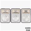 Image 1 : [3] American SILV Eagles NGC MS69 [1990, 1999, 200