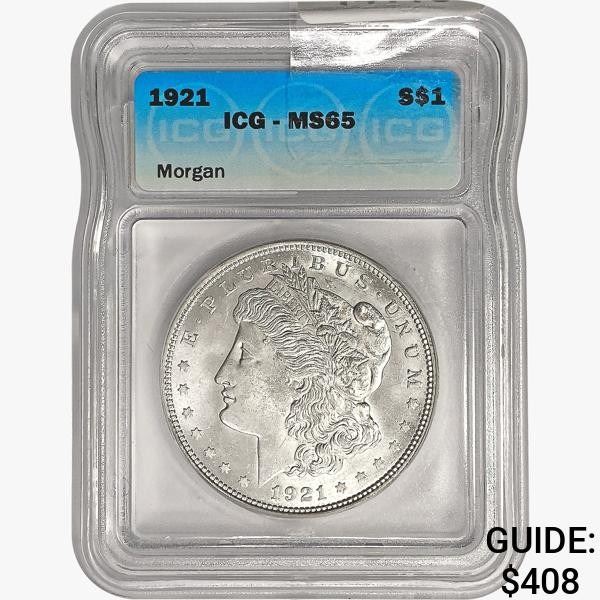 1921 Morgan Silver Dollar ICG MS65