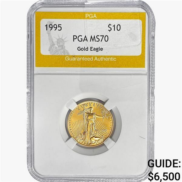 1995 $10 American 1/4oz. Gold Eagle PGA MS70
