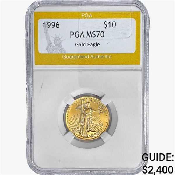1996 $10 American 1/4oz. Gold Eagle PGA MS70