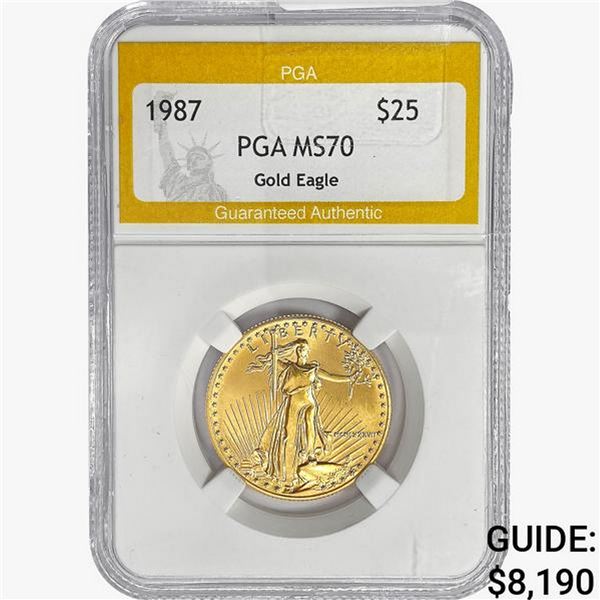 1987 $25 American 1/2oz. Gold Eagle PGA MS70
