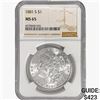 Image 1 : 1881-S Morgan Silver Dollar NGC MS65