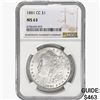 Image 1 : 1881-CC Morgan Silver Dollar NGC MS63